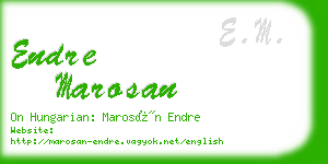 endre marosan business card